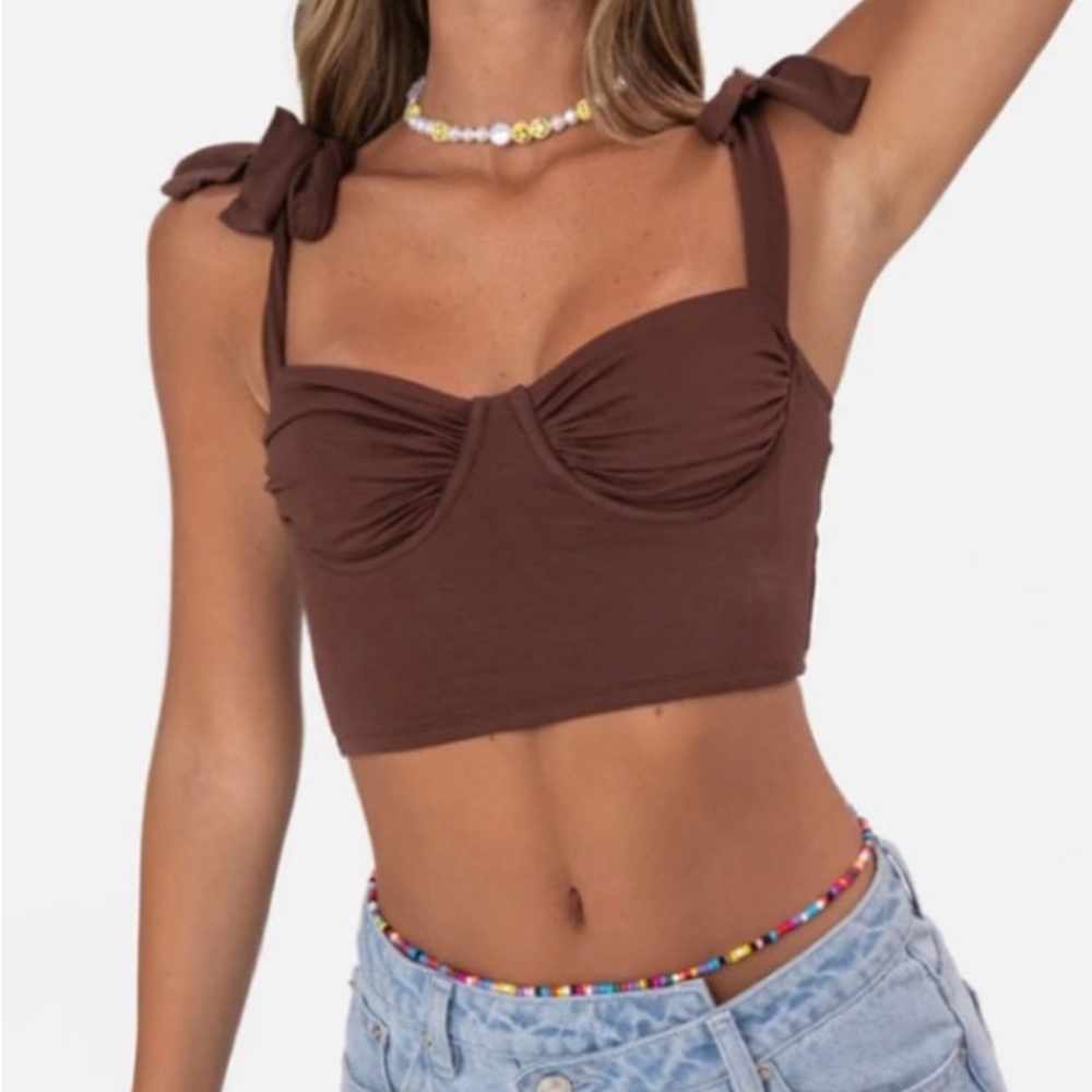 Adika brown tank crop top